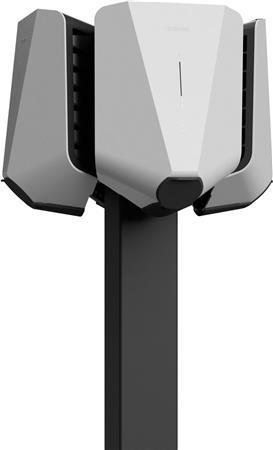 Easee Base stolpe 80x80 4-vejs, kraftigere sort pulverlakeret stolpe med fire monteringsflader til Easee-ladebokse