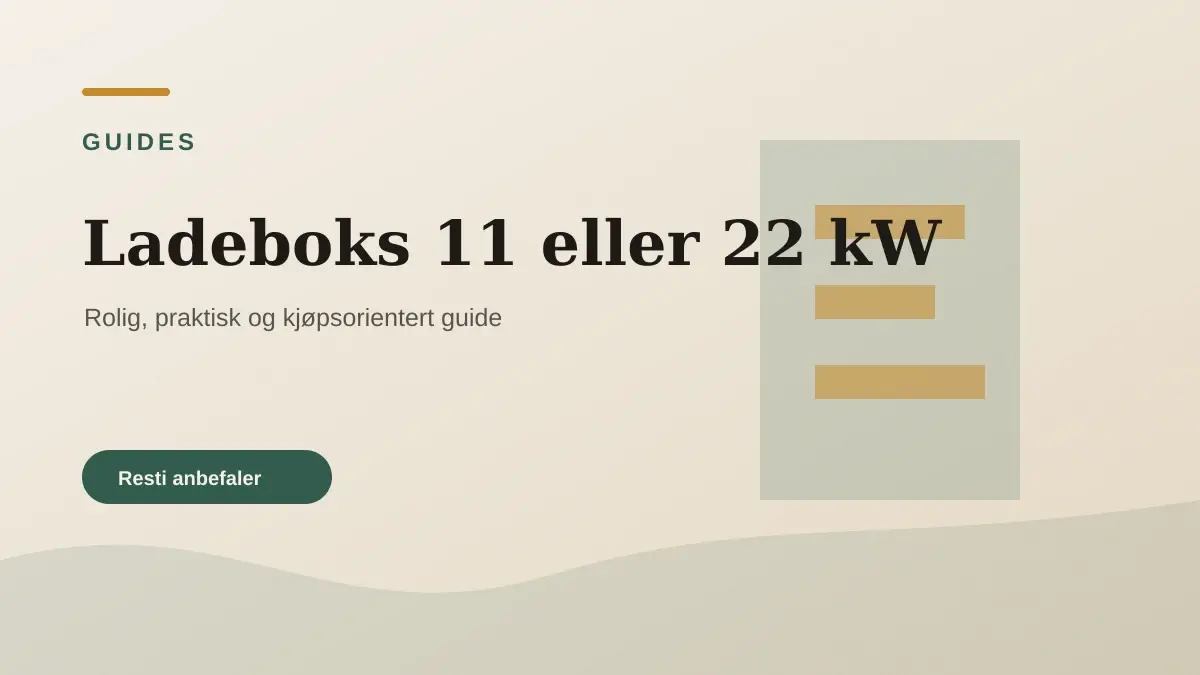 Ladeboks 11 eller 22 kW illustrert som guides hos Elbilgrej.dk